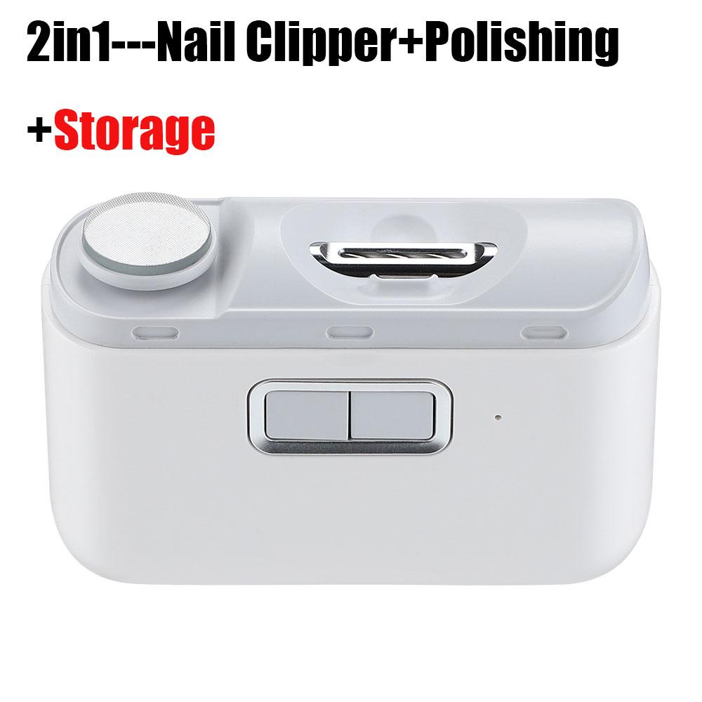 Электрическая вращающаяся машинка для стрижки ногтей 2 в 1 для шлифовки и полировки с подсветкой, автоматический аккумуляторный триммер для ногтей для младенцев и взрослых