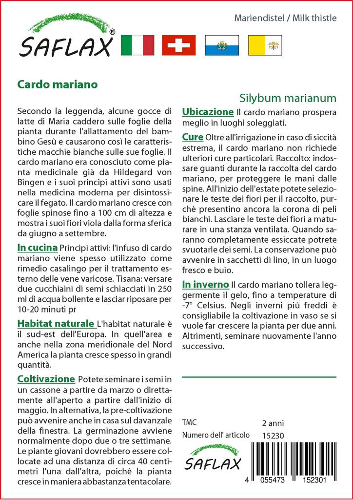 SAFLAX Garden in the Bag - Расторопша пятнистая - 75 семян - С субстратом в подходящем стоячем пакете - Расторопша пятнистая