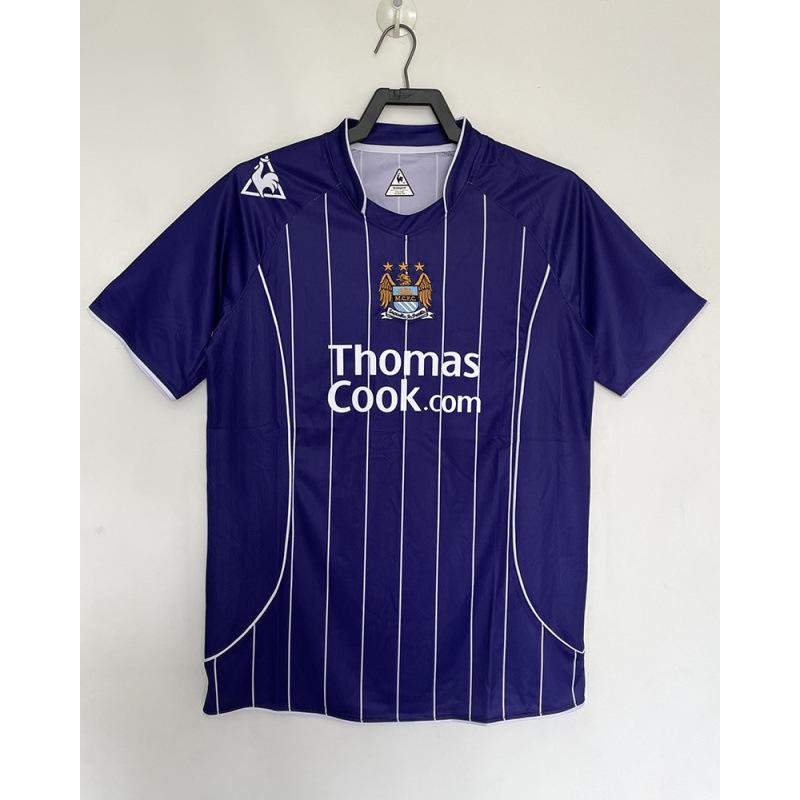 97-98 Manchester City retro jersey No. 17 Sun Jihai 16 Aguero 15 Harland 07-08 long short-sleeved football jersey