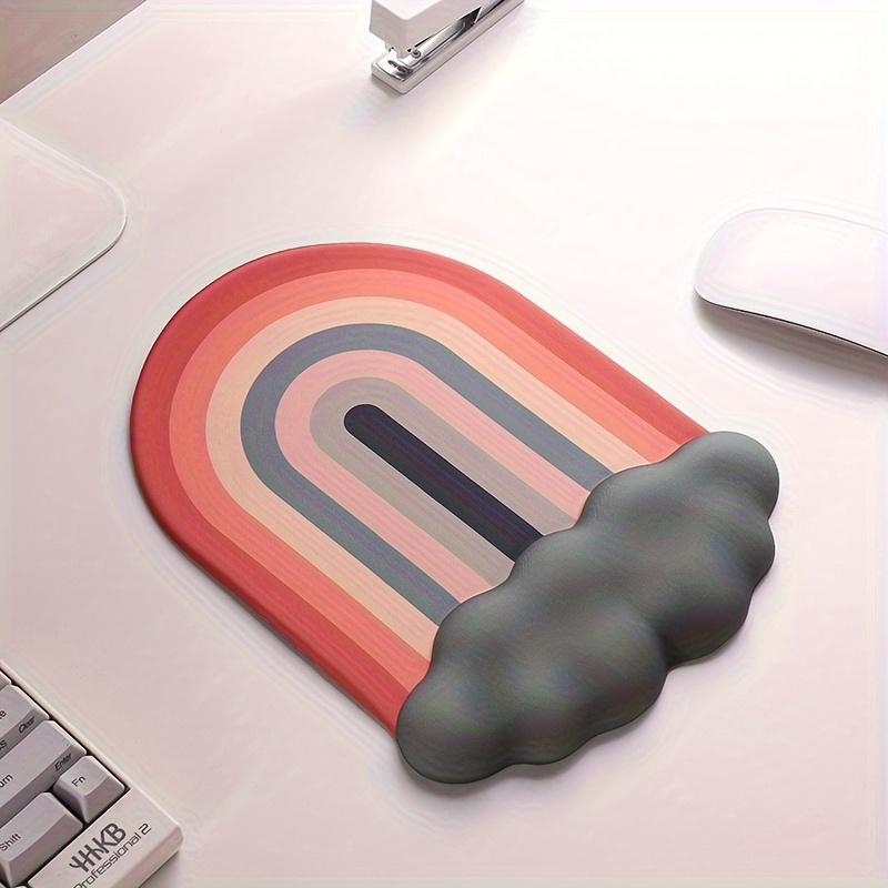 1 шт. Радужный мягкий пластиковый коврик для мыши, нескользящая основа и держатель для клавиатуры из пены с эффектом памяти - Мягкий для офисного комфорта, офисные принадлежности, комфорт пены с эффектом памяти