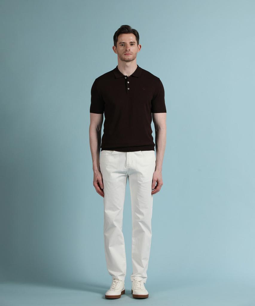 PANICALE Dark Brown Viscose Blend Polo Knit (Type B)