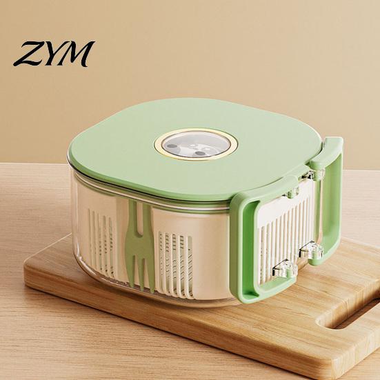 Food Grade Plastic Drain Basket Fruit Washing Bowl, with Strainer And Fork, Multifunctional Portable Rotating Berry Rinser for Strawberries