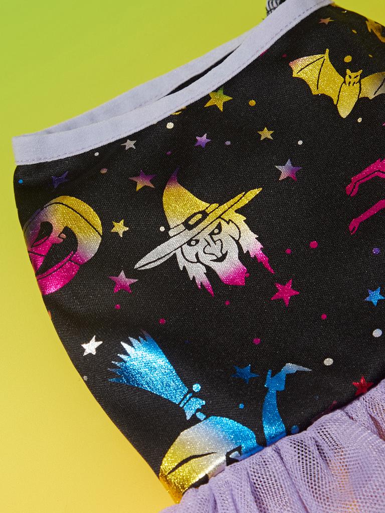 Хэллоуинское платье-пачка для собаки с принтами ведьмы, летучей мыши/паутины, тюлевая юбка, костюм для питомца, одежда для маленьких собак/кошек, фестивальная вечеринка