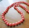 6mm Banquet Natural Salmon Pink Sea Coral Necklace 18 "Inch