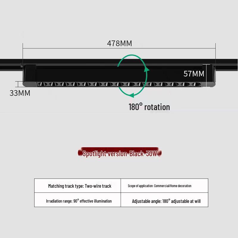 Регулируемый светодиодный прожектор-лента 30 Вт для супермаркета и магазина одежды
