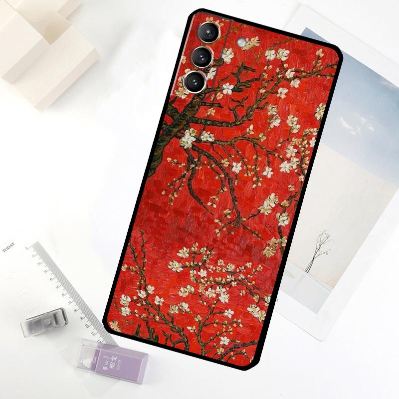 Чехол для телефона 'Цветущий миндаль' для Samsung Galaxy S25 S26 Ultra S20 S21 S22 S23 S24 Ultra S10 Plus S25 FE