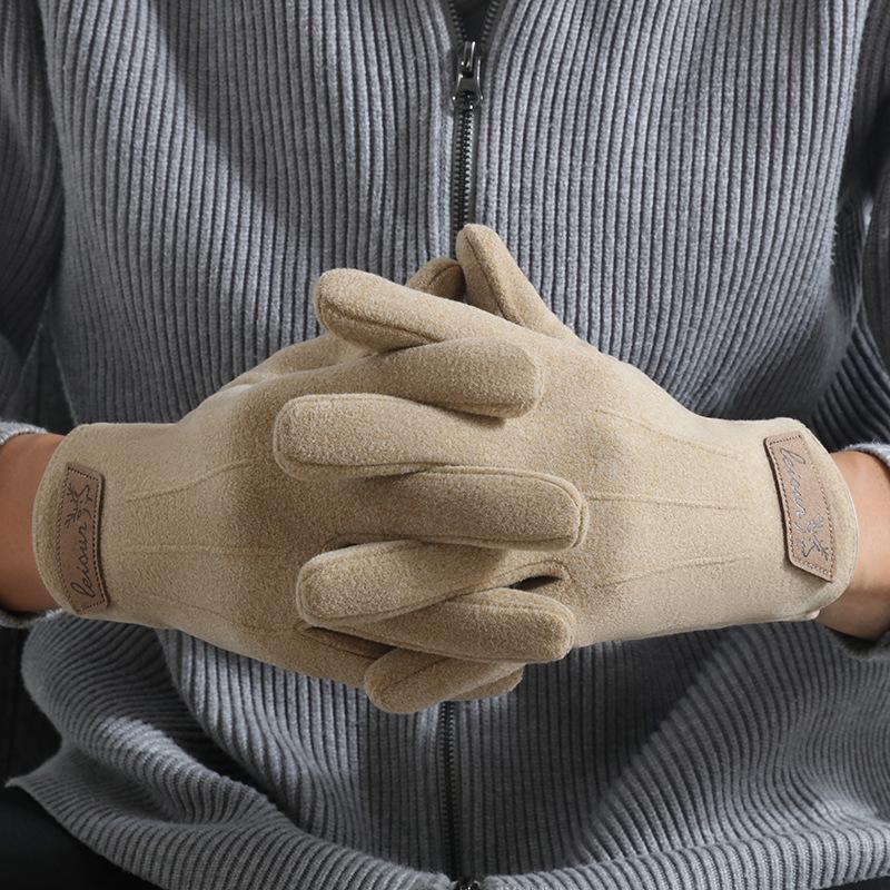Мужские теплые зимние перчатки с сенсорным экраном - Бархатная подкладка, Ветрозащитные, Морозостойкие для вождения и езды на велосипеде