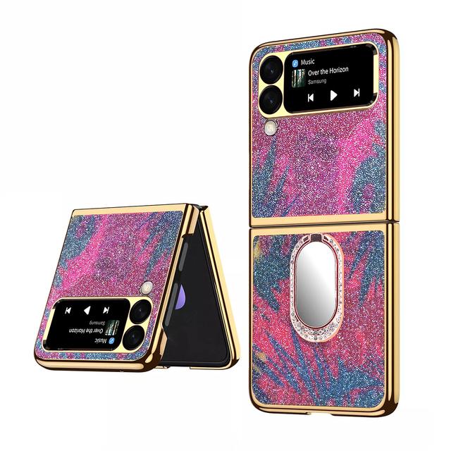 Удобный блестящий складной чехол для Samsung Galaxy Z Flip 4 Flip4 Flip 3 Flip3 Zflip4 5g, чехол с защитой от падения для Samsung Flip4