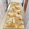 Retro Watercolor Flower Branch Long Runner Carpet, Warm Gradient Anti Slip Washable Floor Mat for Hall Entryway