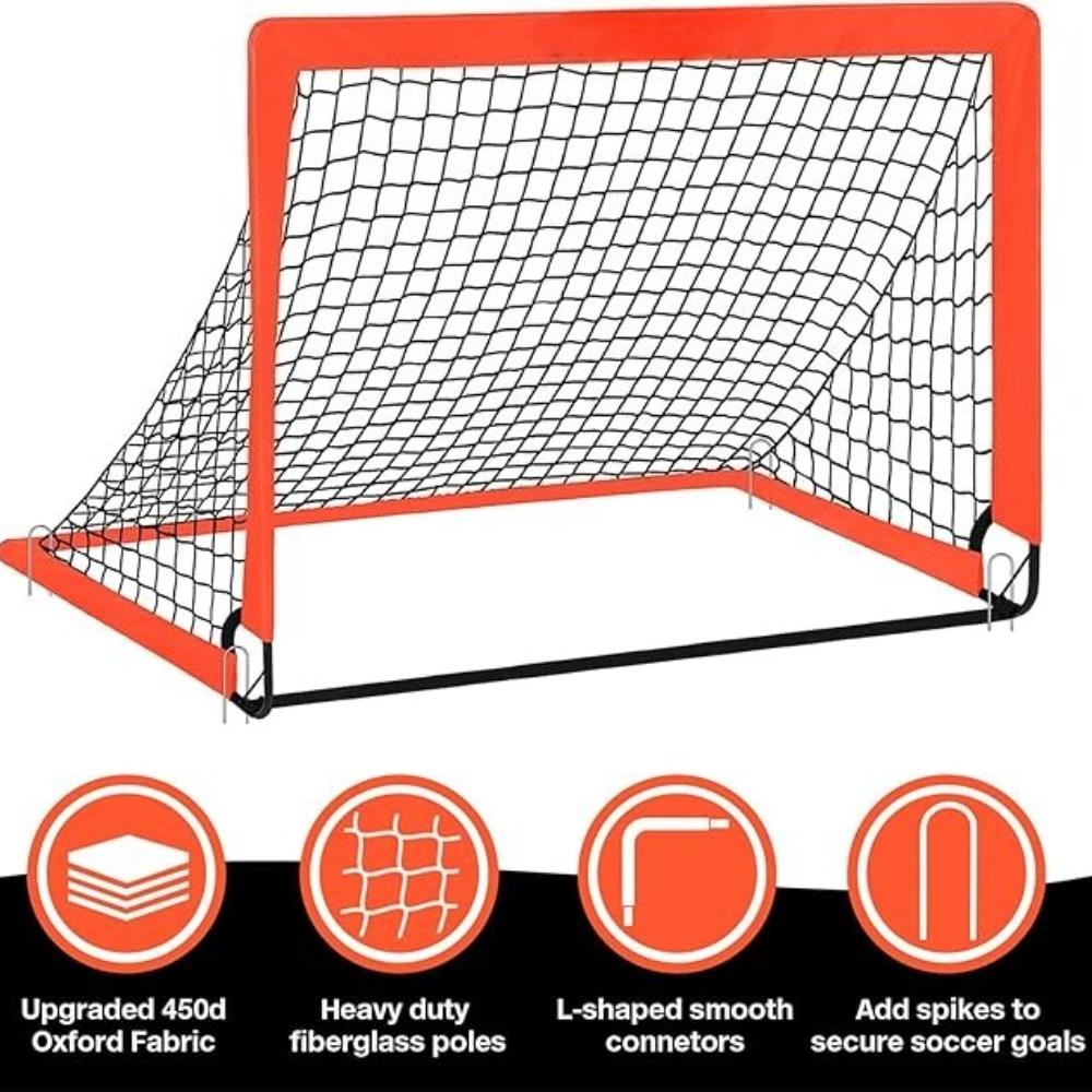 Soccer Goal – Foldable Frame Net for Kids + Youth – Indoor + Outdoor Soccer Goal with Carry Bag – Easy Setup – Multiple Sizes for Practice & Games