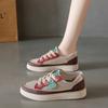 Модная женская обувь 2024 года, женская обувь из вулканизированной кожи на шнуровке, осенняя, разноцветная, дышащая, сетчатая, на платформе, повседневная, удобная, спортивная обувь