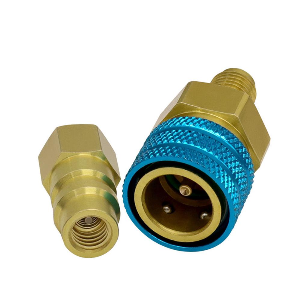 R1234YF Adapter Set High and Low Pressure Quick Connect Coupler Air Conditioner Repair Tool Suitable for Technicians