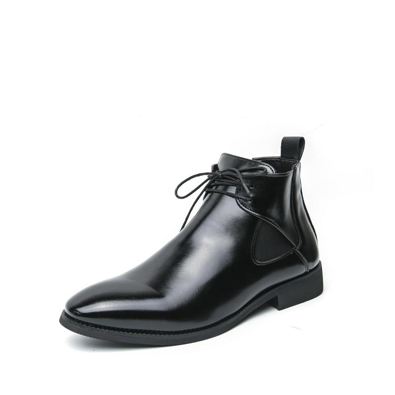 Коричневые высокие мужские кожаные туфли Модный минималистичный британский стиль для вечеринок на открытом воздухе Отдых Бизнес Офис Мужская обувь большого размера