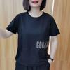 Футболка с короткими рукавами для женщин, новая летняя свободная и облегающая рубашка для мам среднего возраста, модный летний топ