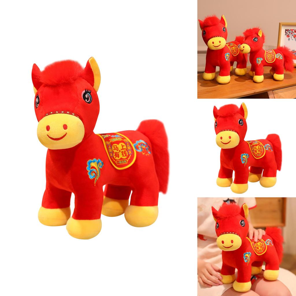 Плюшевая фигурка лошади-животного с набивкой из ПП хлопка для празднования года Лошади и для подарка