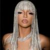 Stonefans Gorgeous Long Tassel Headpiece Rhinestone Hair Chain Headband Bling Bridal Hat Women Crystal Hollow Head Chain JewelryZZ50