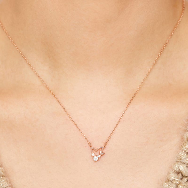 Tirr Lirr Twinkle Tulip Silver Pink Necklace TNSSVP13975S