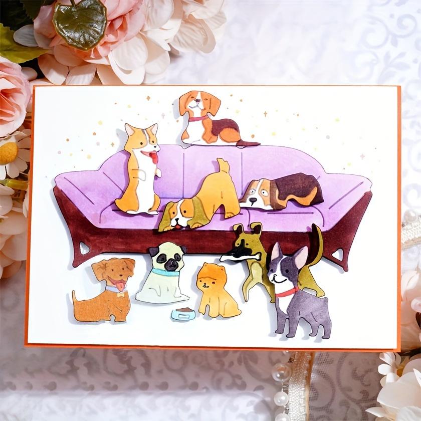 Диван для собак Металлические трафареты для резки Трафареты для DIY Скрапбукинг Альбом Бумага Картон Тиснение Ремесла