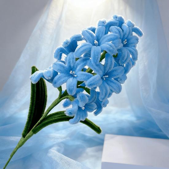 Готовый Синельный Цветок Гиацинт Ручной Работы Искусственный Цветок Поделка для Дня Святого Валентина Свадьбы Гостиной Домашнего Настольного Декора