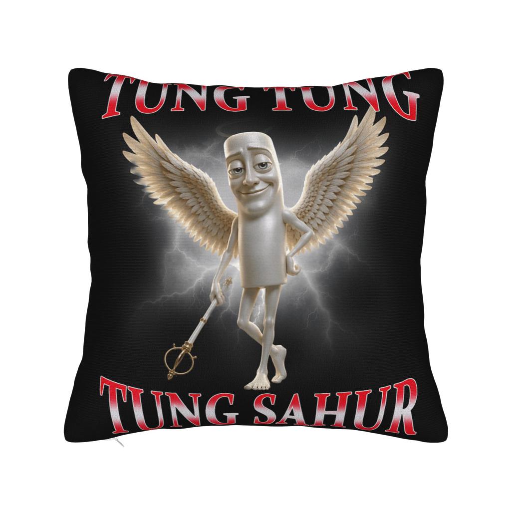 Tung Tung Tung Sahur Brainrot Funny Pillow Case Comfy Pillow Cover Kawaii Pillowcases For Sofa Home Decoration