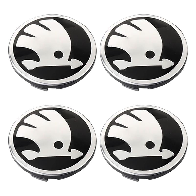 4Pcs 56mm Car Wheel Center Caps Hub Cap Covers Emblem Styling for Skoda A5 A7 A8 Fabia Karoq Superb Rapid Kamiq Octavia MK2 MK1 2 3