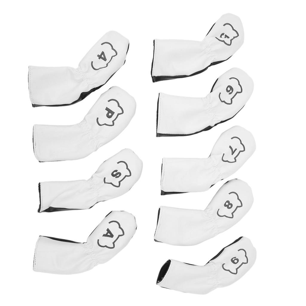 9 шт. Чехол для головки гольф-клуба ПУ Водонепроницаемый Двусторонняя вышивка Защитный Чехол для головки гольфа для тренировок Черно-белый