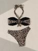 2024 Leopard Print Lace-Up Strapless Two-Way Sexy Bikini Swimwear