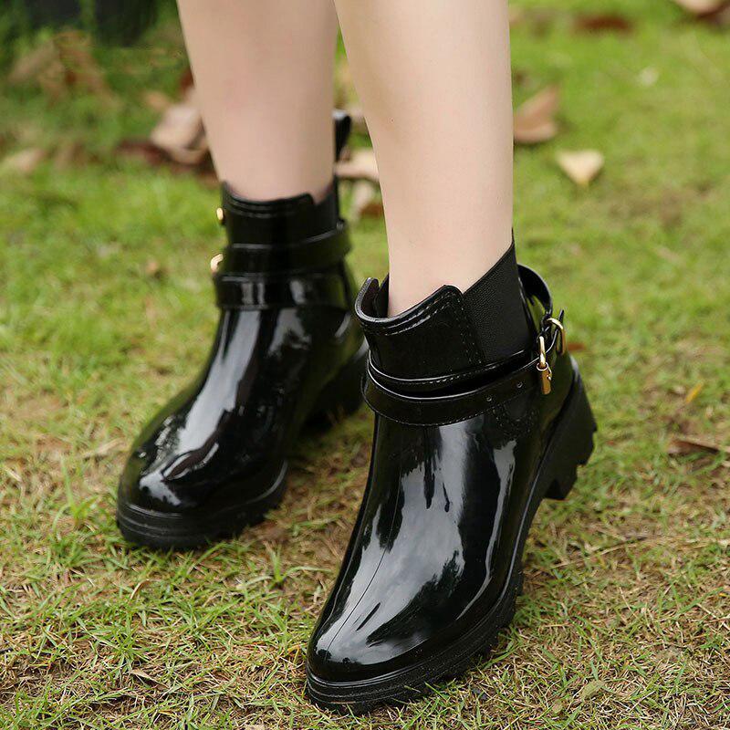 Women Fashion Rain Boots Pointed Toe Female Boots Rubber Shoes Ladies Rain Boots Casual Solid Boots