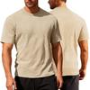 Mens Summer Sports Casual Loose Breathable Jacquard Crew Neck Short Sleeve Shirt