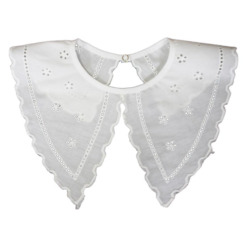 White False Collar Detachable Fake Collar Lace Hollow Out Trim Embroidery Neckline Removable Adults Kids Clothes Accessories