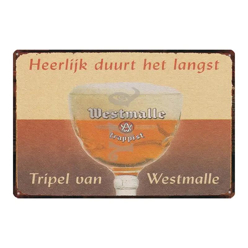 Орваль Шимэ Вестмалле Шуфф Металлическая жестяная вывеска Винтажная тарелка Для Бара Клуба Стены Паба Ресторана Декор Дома Железный Постер DU-3599A