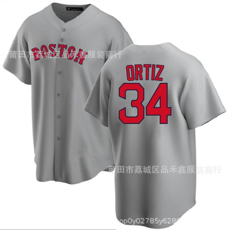 Boston Red Sox 34 Ortiz Baseball Jersey Cotton Men Women Unisex Sport Fan Apparel Fall Winter