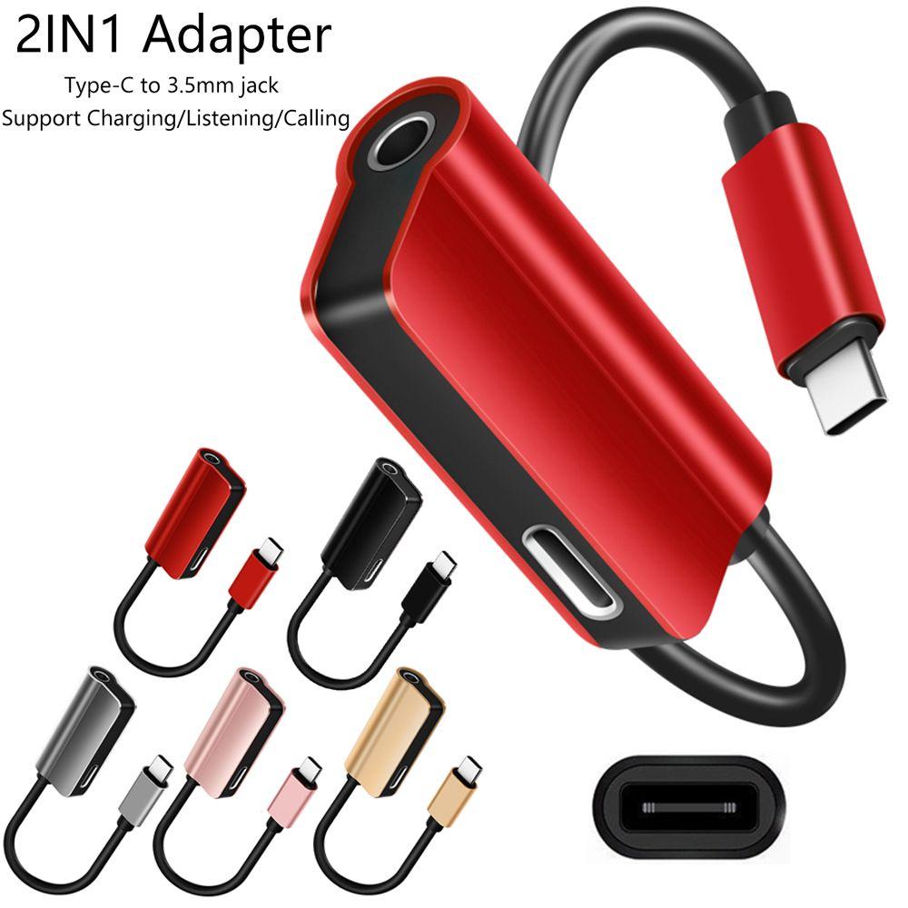 Быстрый металлический кабельный разъем 2 в 1 аудио конвертер AUX разветвитель для наушников адаптер Type-C на 3,5 мм