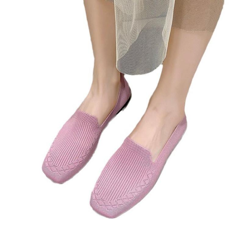2024 Весна Новые сетчатые балетки Женские квадратные носки Повседневные лоферы Дышащие балетки Обувь для вождения Кроссовки Мокасины Женские балетки