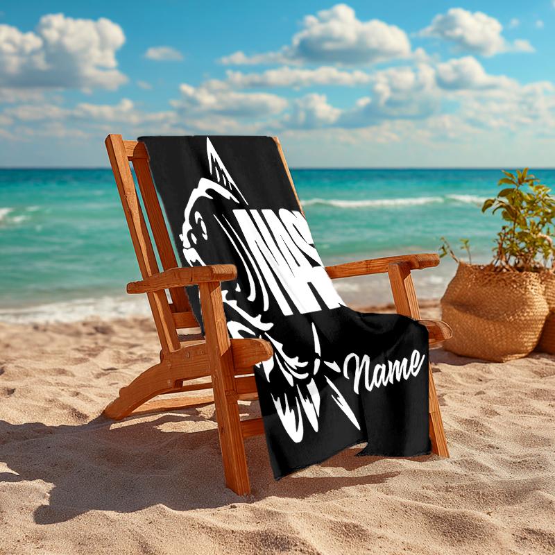Personalized customized proof beach towel with Nash logo pattern - soft, absorbent,quick-drying,perfect swimming,camping&bathing