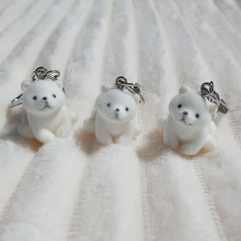 Плюшевая брелок-животное Белый медведь, flocked, ремешок для AirPod, телефона