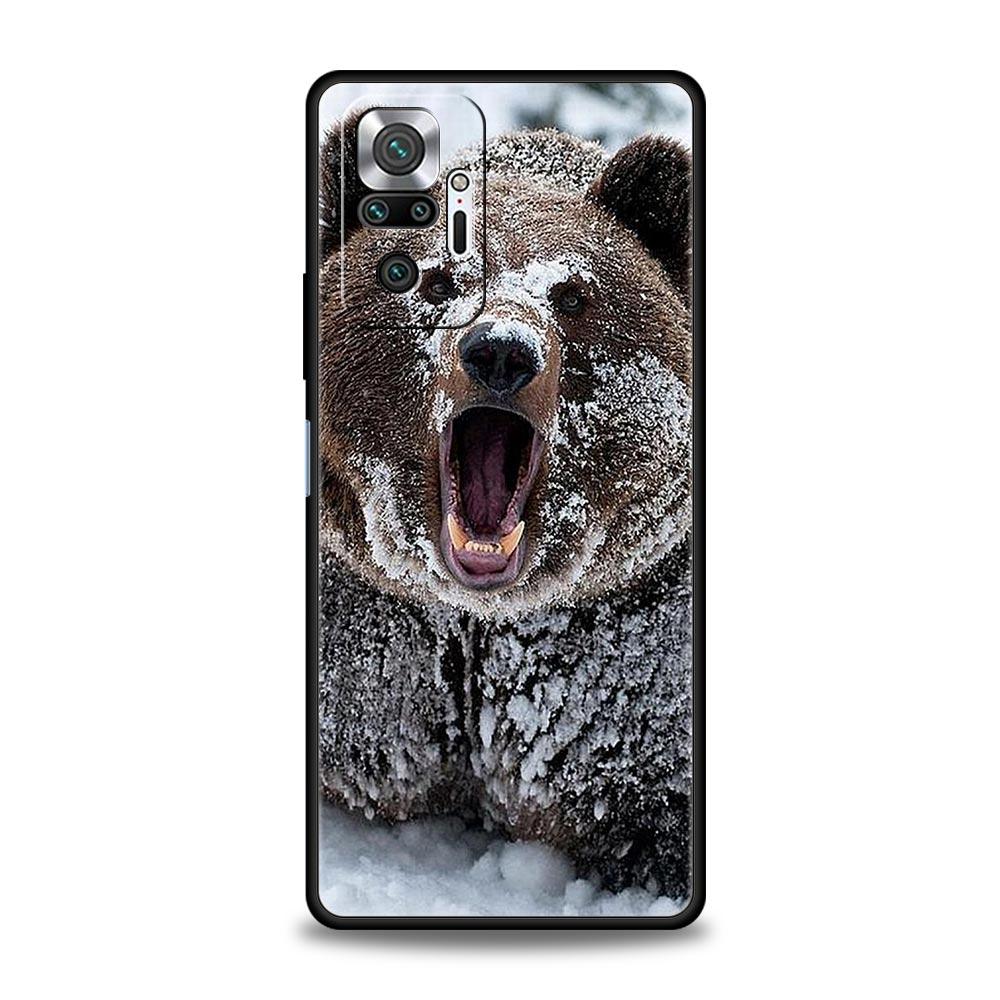 Funny Just Relax Brown Bear Luxury Phone Case For Xiaomi Redmi Note 12 11 10 Pro Plus 9S 9 8 7 9T 8T 9C 9A 5G K40 Gaming Cover