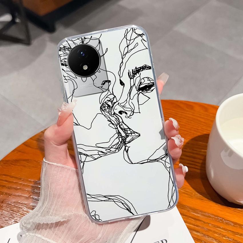 Для Vivo Y02 Y02A Y02S Y10 Y11 Y12 Y12a Y13 Y15 Y15a Y16 Y17 Y19 Прозрачный ТПУ чехол с рисунком океанического кита, противоударная задняя крышка для Vivo, силиконовый чехол для телефона