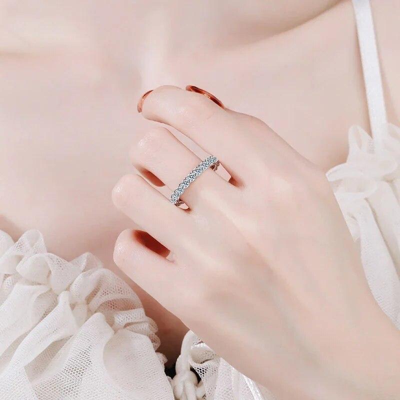 Кольцо с бриллиантом из муассанита 3 мм, стерлинговое серебро 925 пробы с позолоченным обручальным кольцом, роскошные ювелирные изделия для женщин