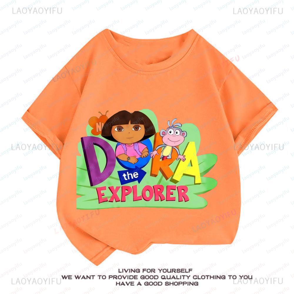 New Arrival Dora The Explorers T Shirt Unique Novelty Fashion Graphic T Shirts Cotton Vintage Printed Shirt Camisa Unisex Clothes