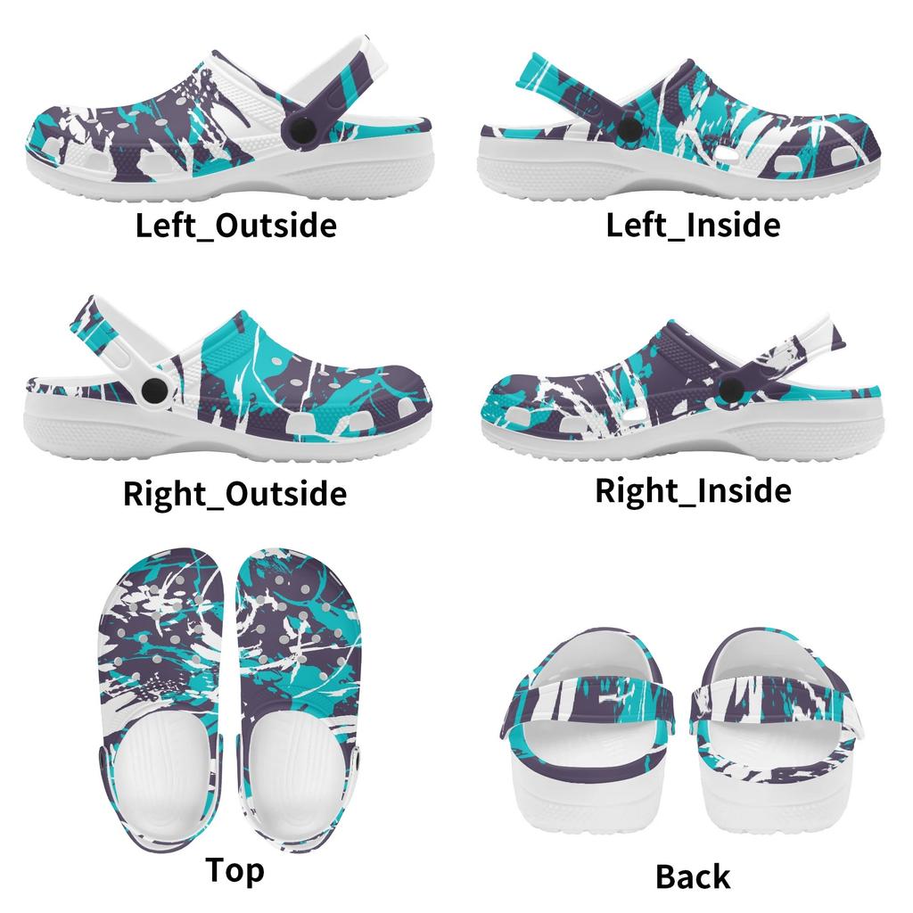 Breathable EVA Garden Clogs Unisex Printed Lightweight Slip On Shoes for Home Beach Pool Bathroom Summer Sandals Travel Shoes