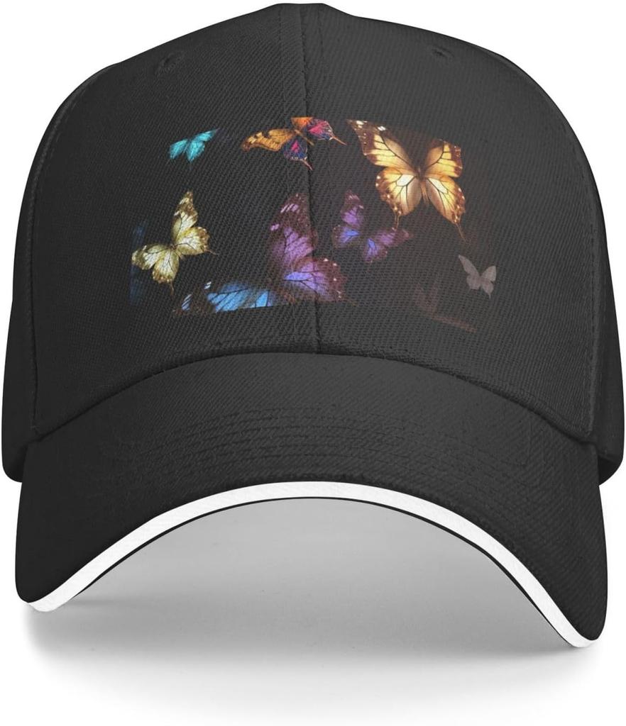 Luminous Butterflies Baseball Cap Polyester Print Adjustable Dad Hat Casual Summer