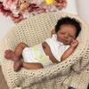 African Baby 19" Silicone Body Reborn Doll Pascale Flexible Realistic Washable Newborn Girl/Boy Gift for Collector Kids Toy