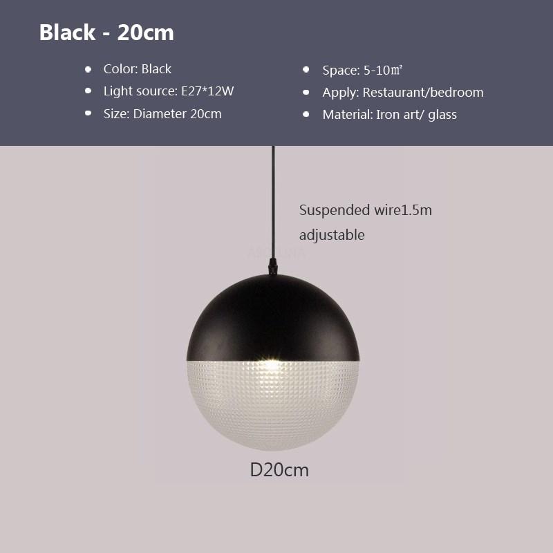 Modern LED Pendant Light Minimalist Spherical Glass Hanging Lamps For Living Rooms Study Bedroom Cafe Banquet Hall Illuminating