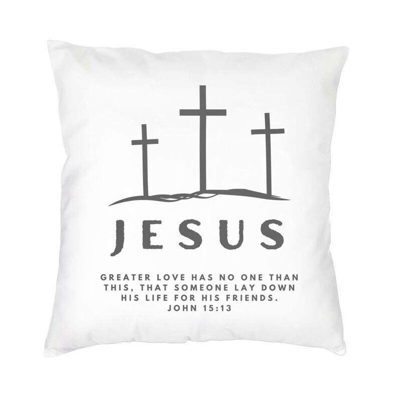Custom Power In The Name Of Jesus Cushion Covers Velvet Christian Faith Pillow For Sofa Square Pillowcase Living Room Decoration