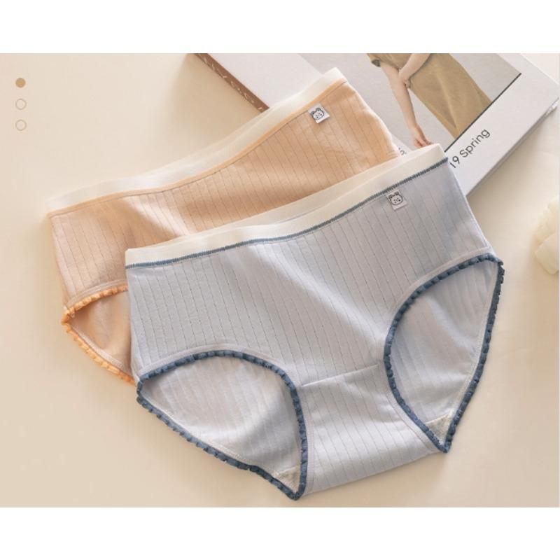 Женские хлопковые трусики женские средней посадки для девочек удобные и дышащие
