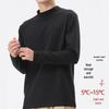 Jeanswest Men's Double-Sided Fleece Mock Neck Long Sleeve Base Layer T-Shirt