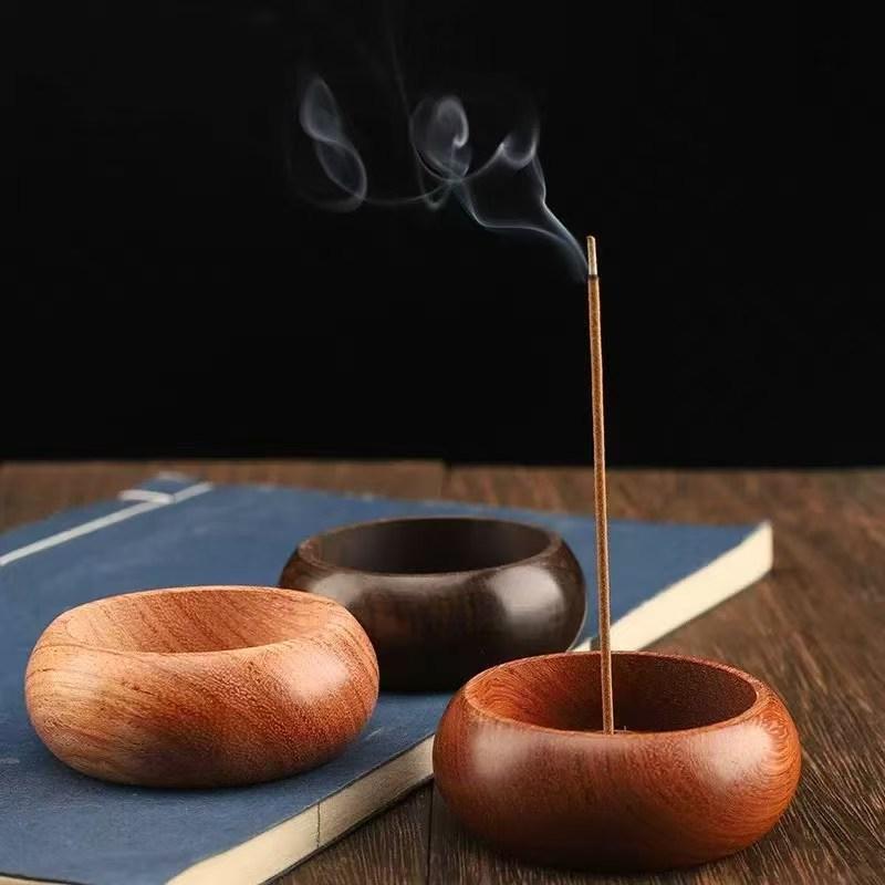 *1 шт. Подставка-поднос для агарового дерева Североамериканский черный орех Массив дерева Палочка для благовоний Ручная работа Круглая курильница для чайной церемонии