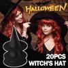 Хэллоуинская шляпа ведьмы Черная шляпа ведьмы Аксессуары для костюма для внутреннего и наружного украшения на Хэллоуин, Подходит для дома, двора, крыльца, потолков