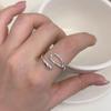 Korean Version Plain Ring Irregular 925 Sterling Silver Versatile Ring Women's Niche Ins Style Design Non-fading Combination Ring